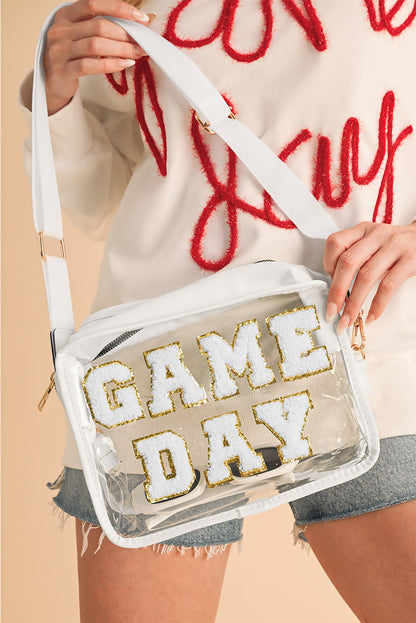 Black Clear PVC GAME DAY Summer Fashion Single Shoulder Bag