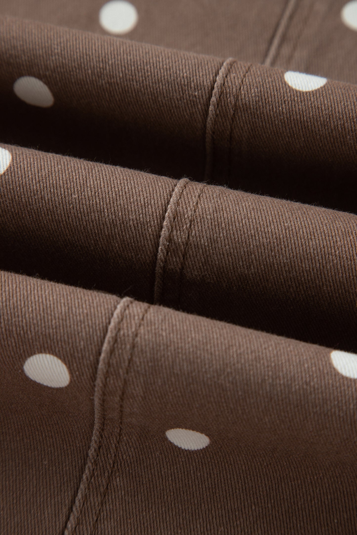 Brown Tailored Seam Polka Dot Print Barrel Casual Jeans