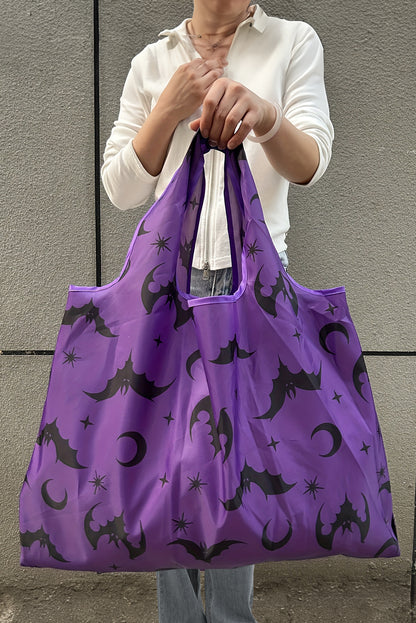 Black Goth Halloween Oxford Cloth Large Capacity Foldable Tote Bag