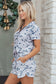 Multicolour Abstract Patterned Polo Collar T Shirt and Shorts Set
