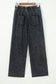 Black Mineral Wash Raw Seam Drawstring Elastic Waist Barrel Pants
