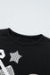 Racing Red Gingham Patch Embroidered Rugby Game Day Stars Sweatshirt