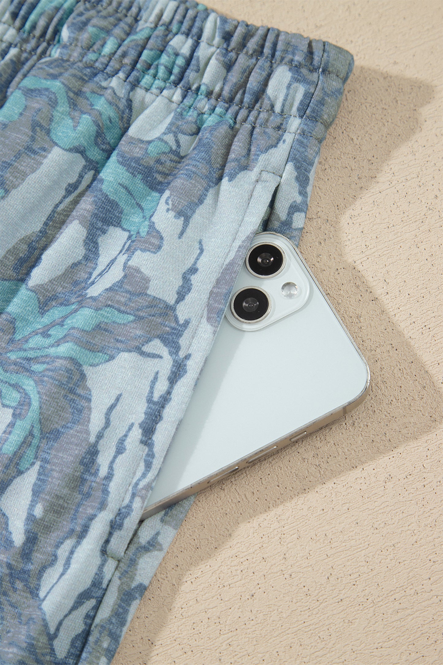 Multicolour Abstract Floral Print Loose Pullover Drawstring Pants 2pcs Set
