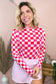 Rose Plaid Mesh Sheer Long Sleeve Top