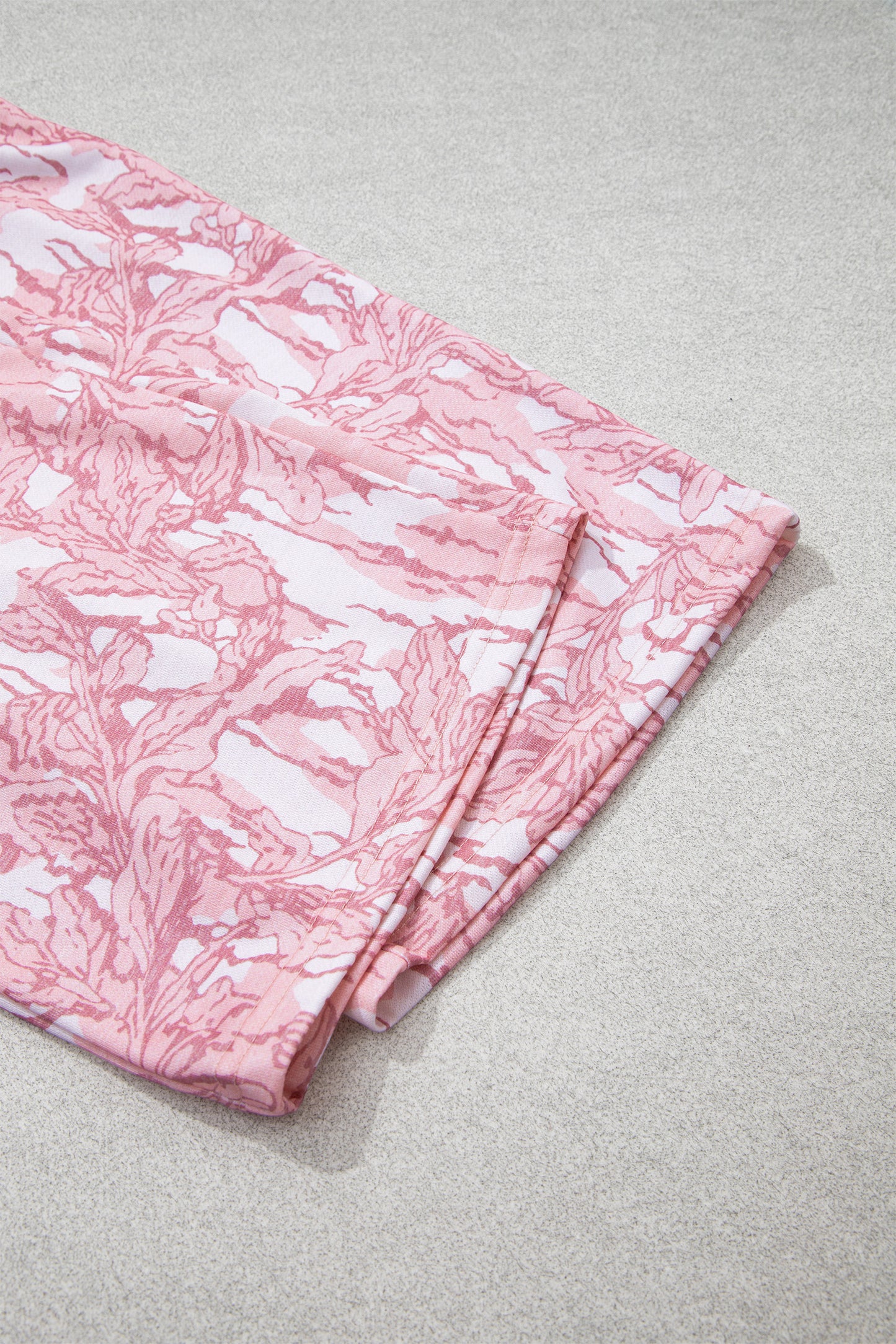 Multicolour Abstract Floral Print Loose Pullover Drawstring Pants 2pcs Set