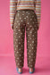 Brown Tailored Seam Polka Dot Print Barrel Casual Jeans