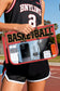 Brown BASEBALL  Chenille Letter Patch Game Day Stadium Clear PVC Cosmetic Bag