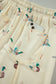 Beige Duck Print Short Sleeve Top Pocket Pants 2pcs Casual Set