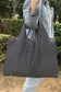 Coffee Trendy Checkered Pattern Large Portable Tote Bag