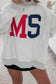 Light Grey MS Reversible Printed Ribbed Patchwork Mock Neck Sweatshirt