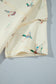 Beige Duck Print Short Sleeve Top Pocket Pants 2pcs Casual Set