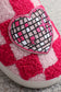 Fiery Red Disco Checkered Heart Plush Winter House Slippers