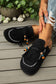 Dark Grey Boho Bow Fringed Faux Suede Slip-on Loafers Square Toe Casual Slippers