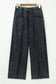 Black Mineral Wash Raw Seam Drawstring Elastic Waist Barrel Pants