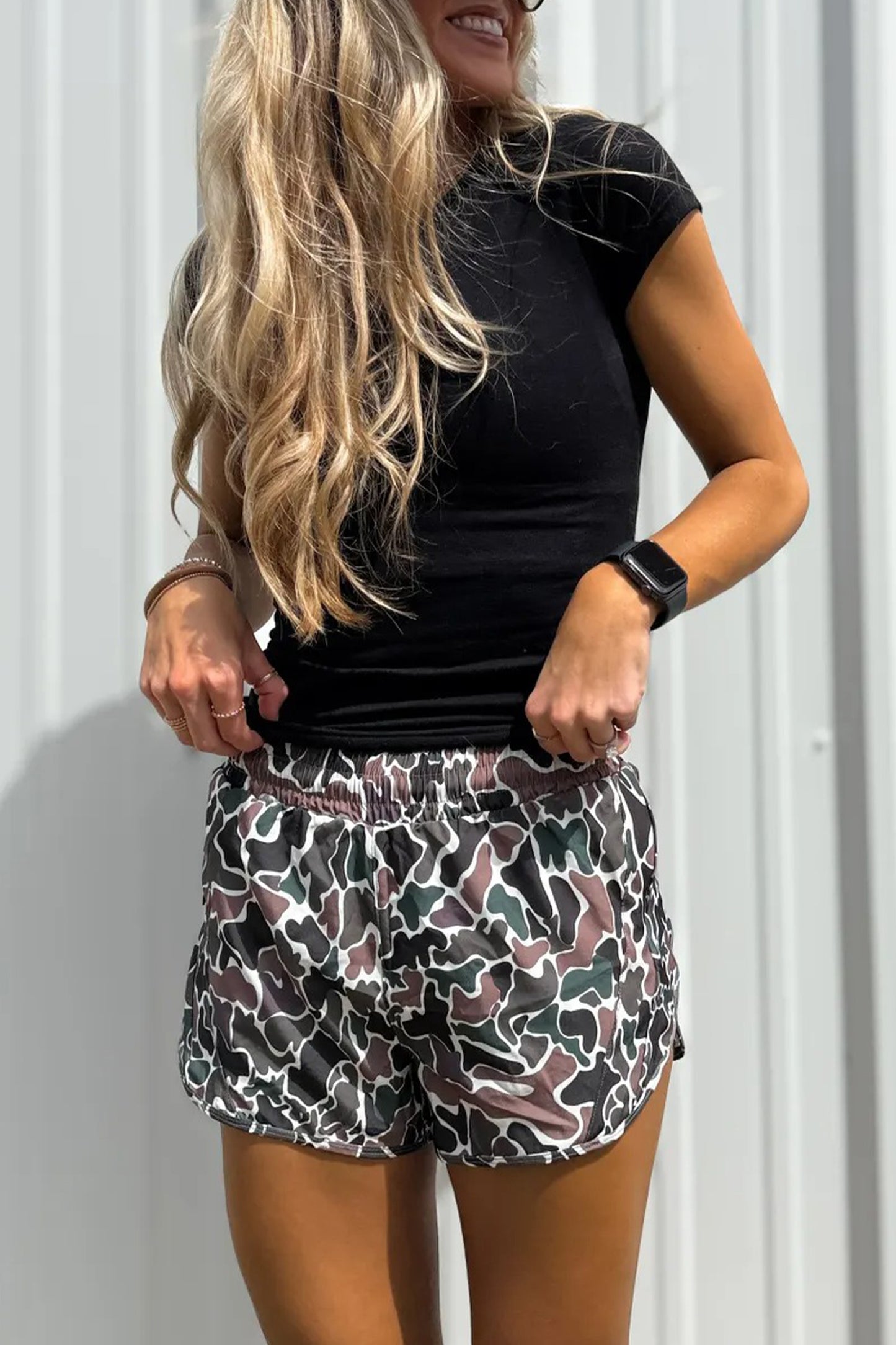 Multicolour Camouflage Print Athletic Lined Shorts