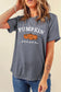 Gray Pumpkin Season Graphic Round Neck Short Sleeve T-Shirt