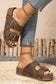 Medium Grey Retro Double Buckle PU Leather Faux Suede Platform Slippers