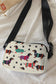 White Dachshund Walking Footprint Crossbody Bag