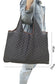 Coffee Trendy Checkered Pattern Large Portable Tote Bag