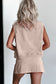 Myosotis Solid Color Washed Sleeveless Top Split Skort Cotton 2pcs Outfit